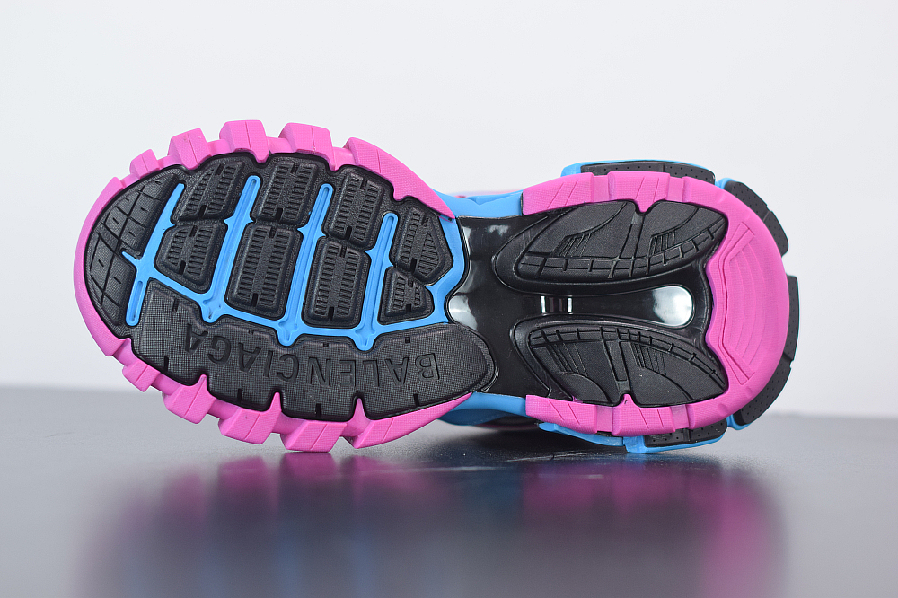 Bal**ci*ga Track Sneaker Blue Pink Silver 542023W1GC14051