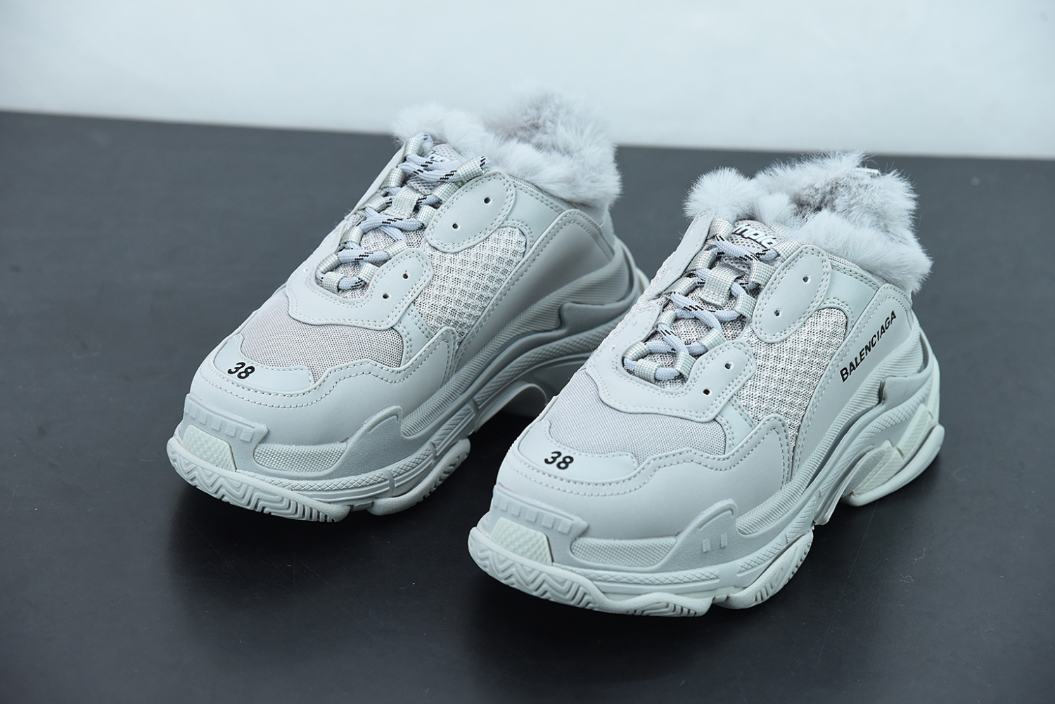 Bal**ci*ga Triple S Clear Sole Sneaker 668562-W3CQ5-1210
