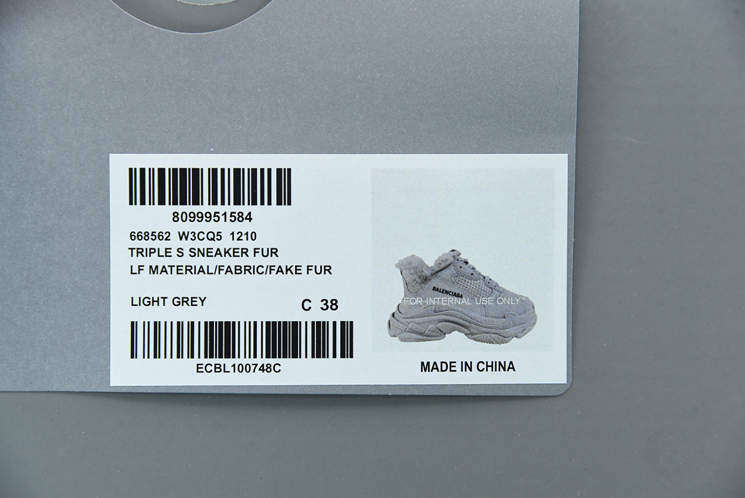 Bal**ci*ga Triple S Clear Sole Sneaker 668562-W3CQ5-1210
