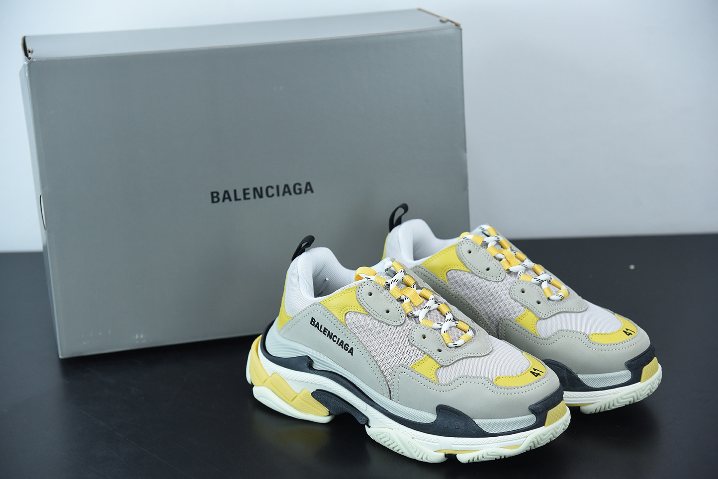 Bal**ciaga Triple S sneakers Dadshoe yellow  ECBA700336A
