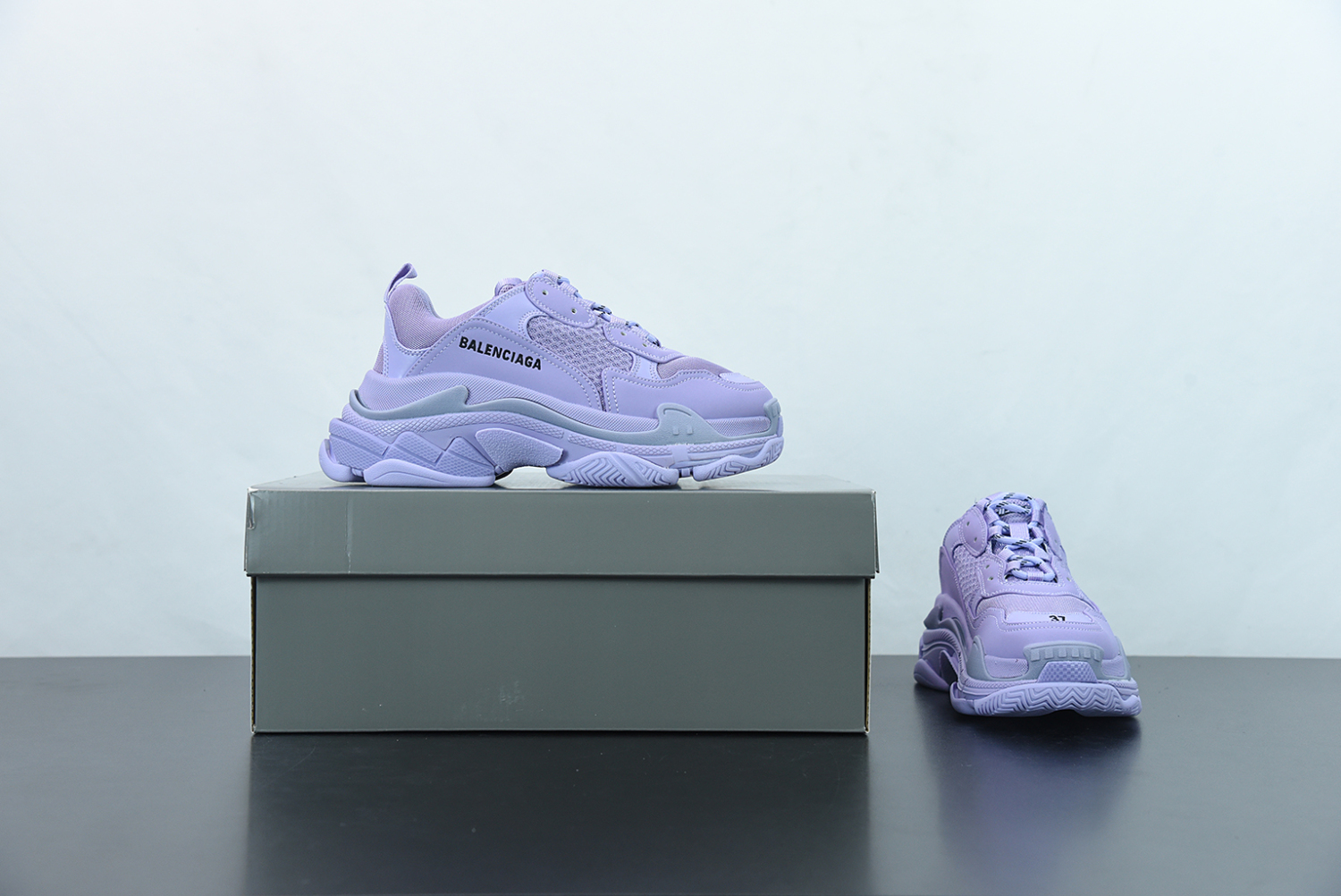 Bal**ci*ga Triple S Clear Sold Purple  524039 W73B0 9590