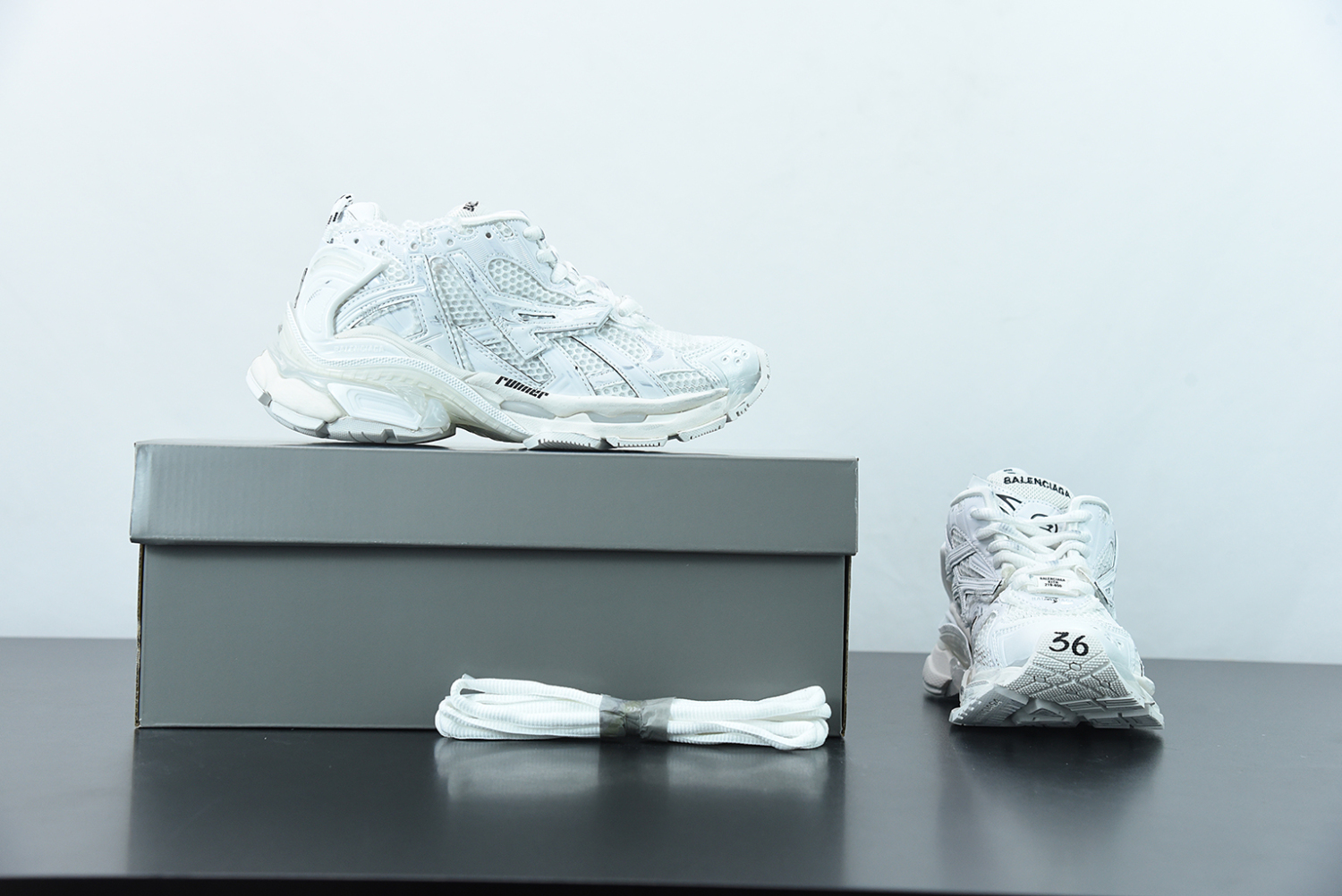 Bal**ciaga Runner White White (W) 677402-W3RA9-9000