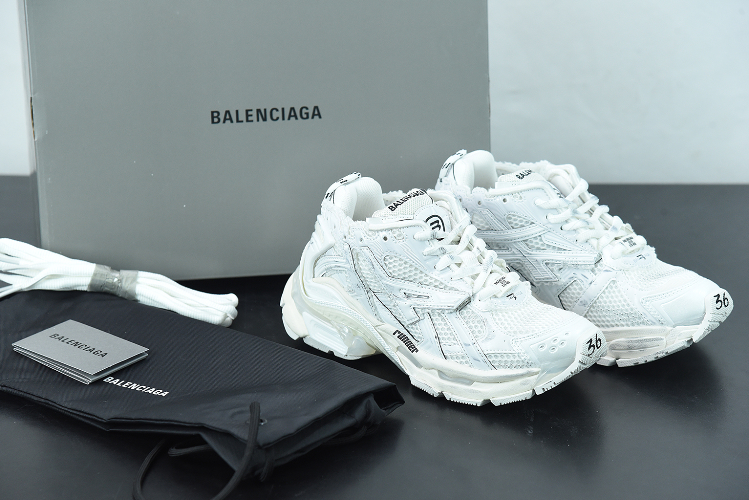 Bal**ciaga Runner White White (W) 677402-W3RA9-9000