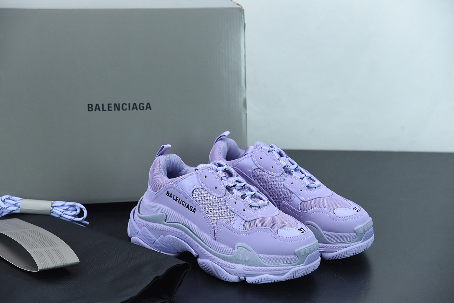 Bal**ci*ga Triple S Clear Sold Purple  524039 W73B0 9590