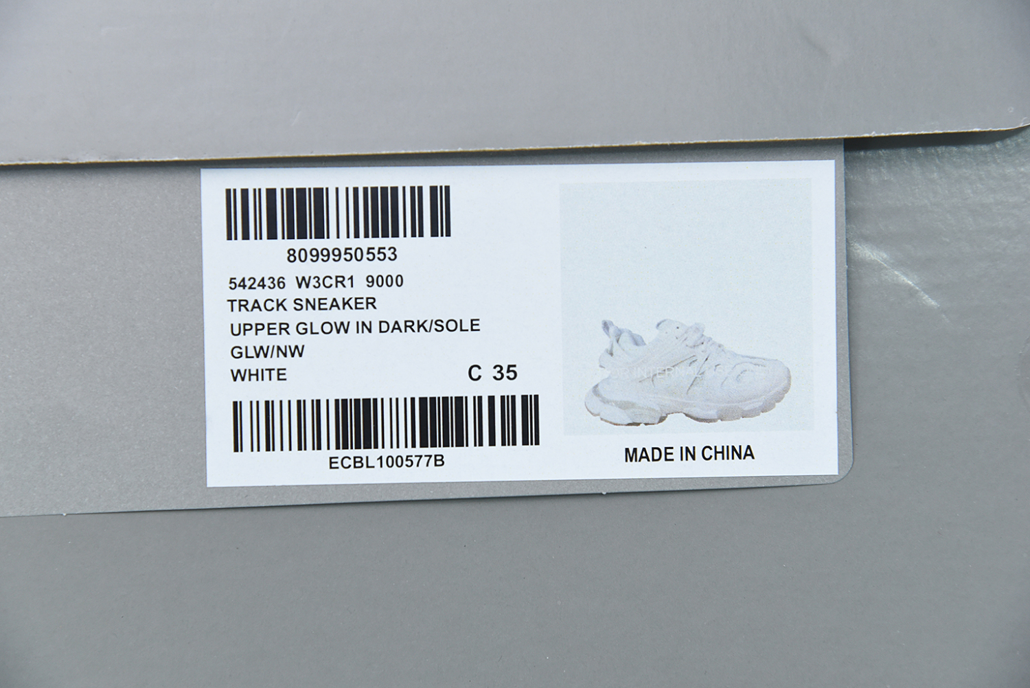 Bal**ci*ga Track Led Trainers 3.0 Light Grey White ECBA8008038