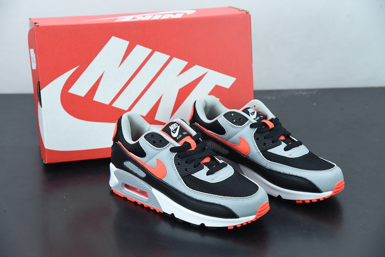 Nike Air Max 90 Black Radiant Red Wolf Grey CZ4222-001