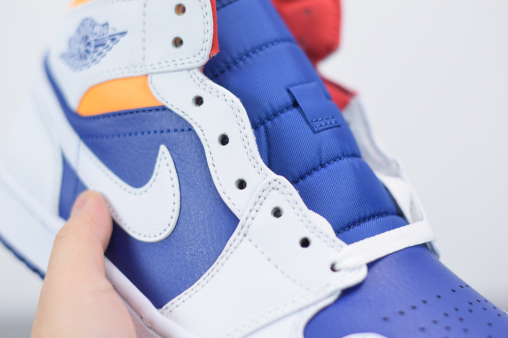 Jordan 1 Mid White Laser Orange Deep Royal Blue (GS) 554725-131