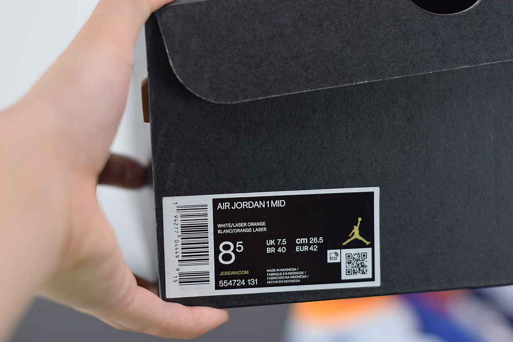 Jordan 1 Mid White Laser Orange Deep Royal Blue (GS) 554725-131