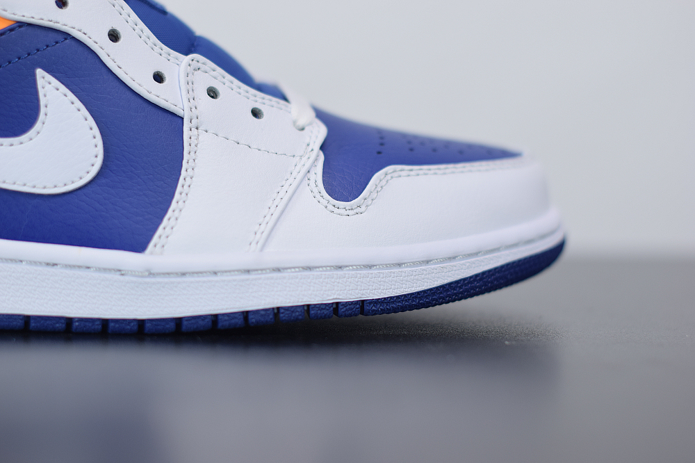 Jordan 1 Mid White Laser Orange Deep Royal Blue (GS) 554725-131
