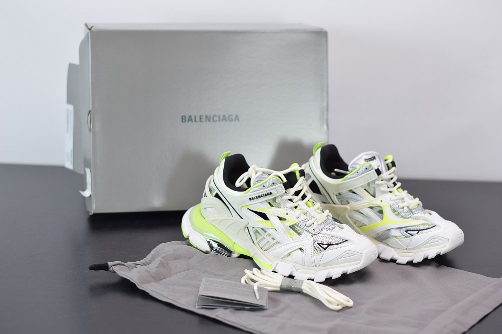 Bal**ci*ga Track.2 sneakers white fluorescent green  ECBA8238021
