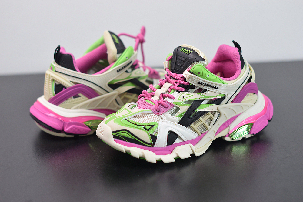 Bal**ci*ga Track 2 Stable Beige / Roze / Zwart / Groen Schoenen - ECBL900661C
