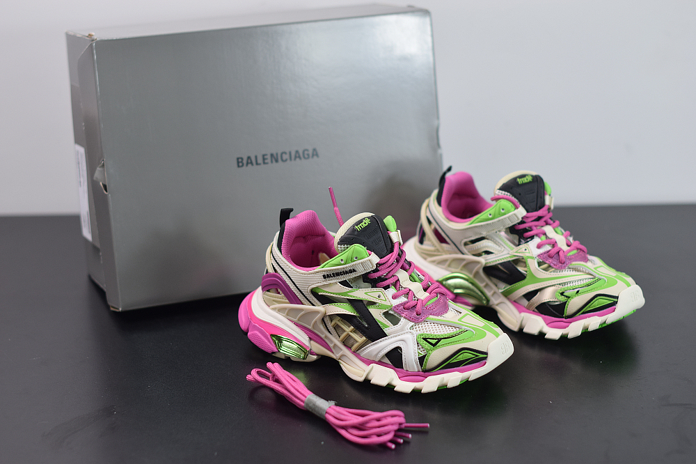 Bal**ci*ga Track 2 Stable Beige / Roze / Zwart / Groen Schoenen - ECBL900661C