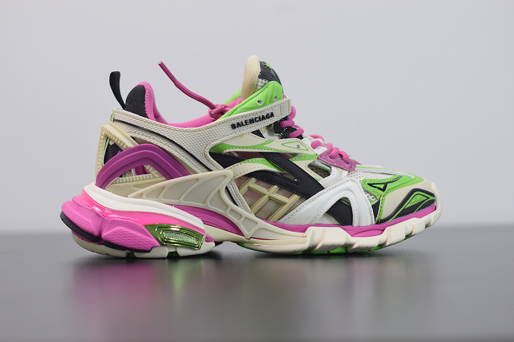 Bal**ci*ga Track 2 Stable Beige / Roze / Zwart / Groen Schoenen - ECBL900661C