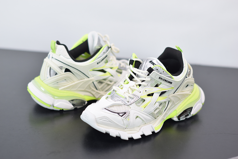 Bal**ci*ga Track.2 sneakers white fluorescent green  ECBA8238021