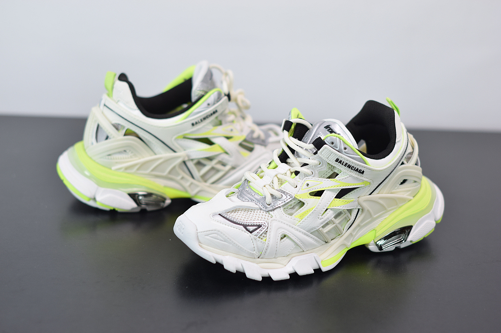 Bal**ci*ga Track.2 sneakers white fluorescent green  ECBA8238021