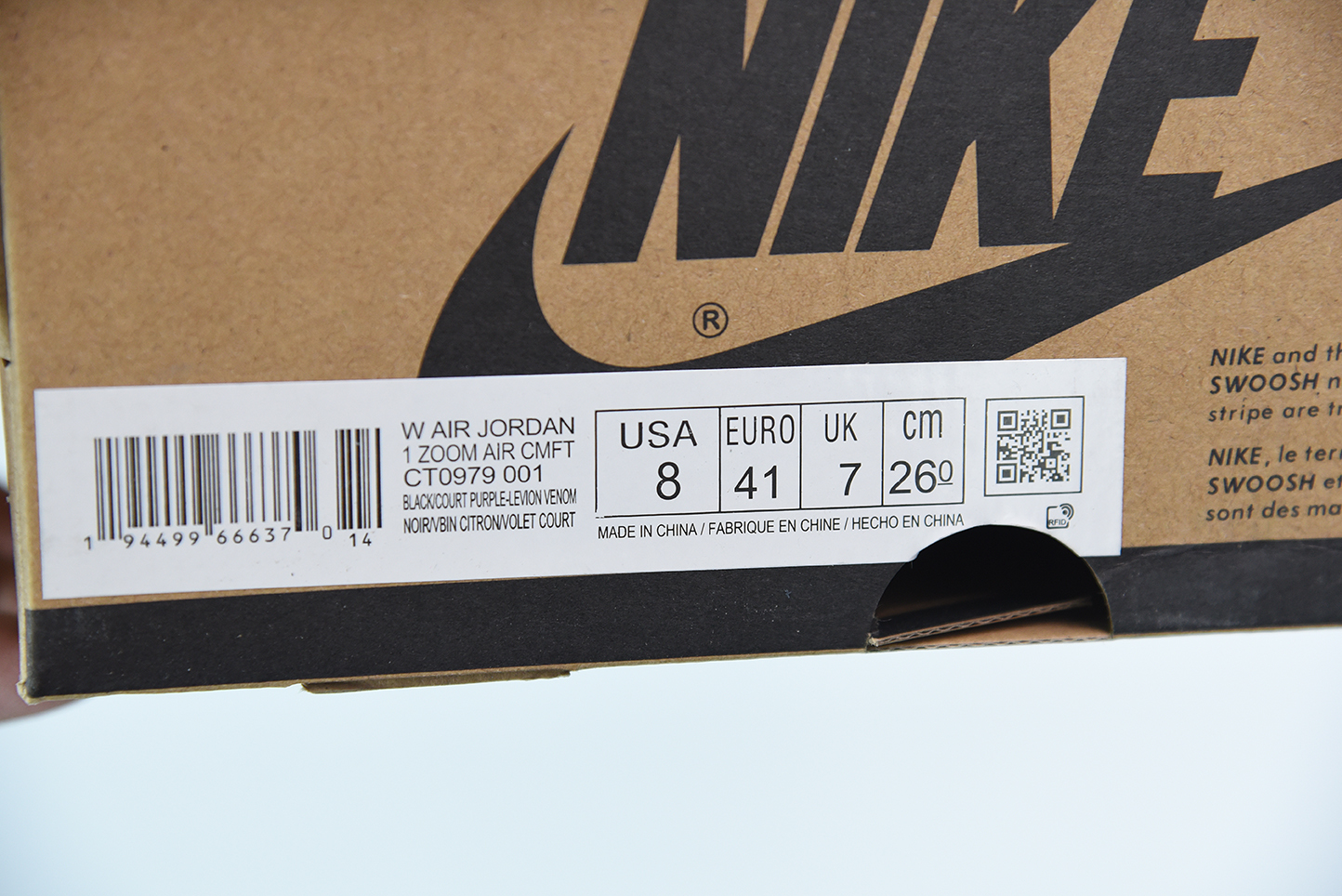 Jordan 1 High Zoom Air CMFT Black Court Purple Lemon Venom (W) CT0979-001