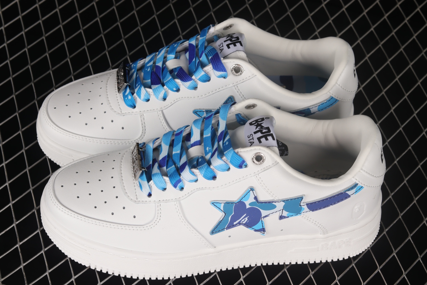 A Bathing Ape Bape Sta Low White ABC Camo Blue 1H20191045