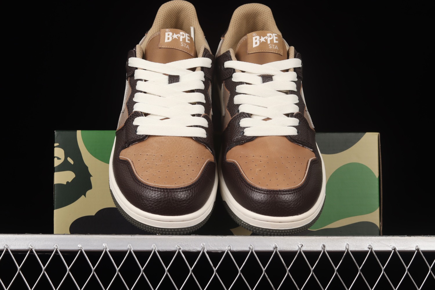 A Bathing Ape Bape SK8 Sta Brown Ivory 1H80191013