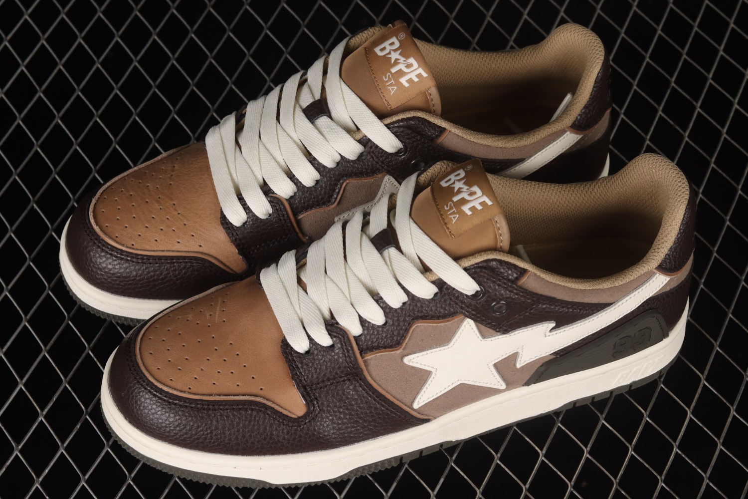 A Bathing Ape Bape SK8 Sta Brown Ivory 1H80191013