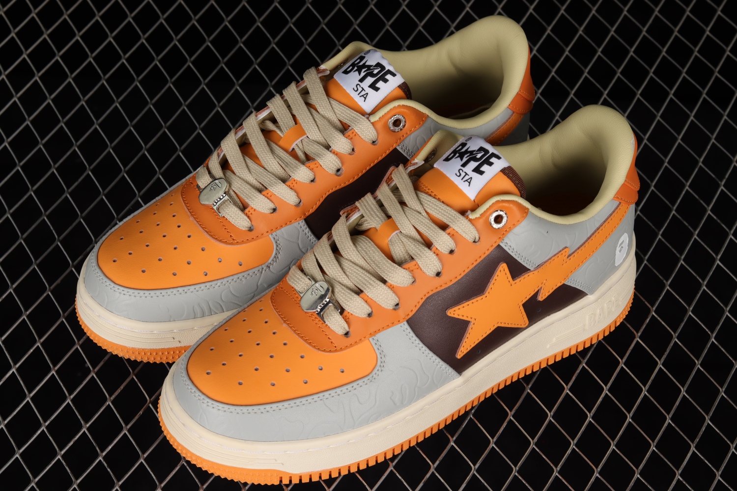 A Bathing Ape Bape Sta Low Grey Orange 1H70191002