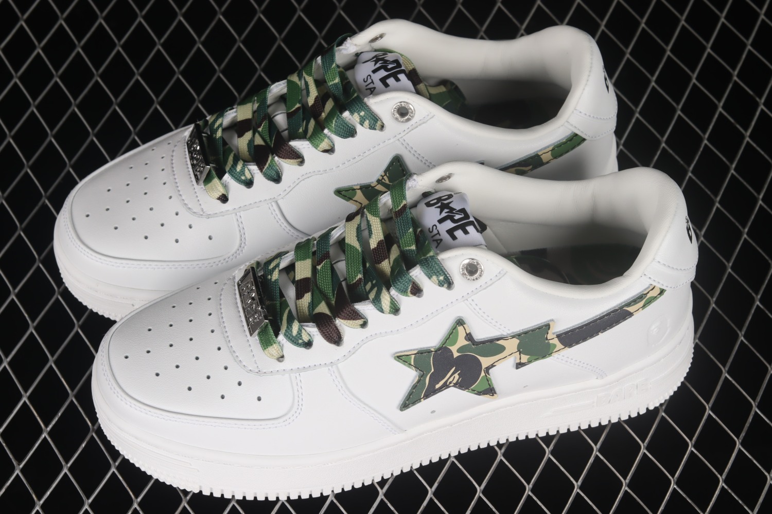 A Bathing Ape Bape Sta Low White ABC Camo Green M191045G