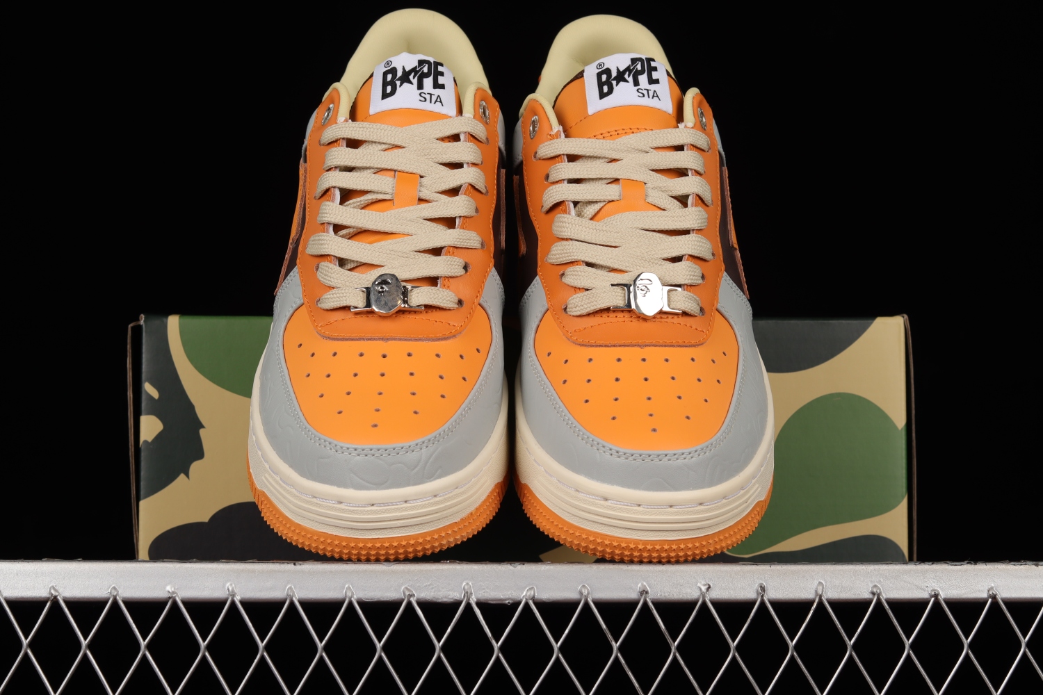 A Bathing Ape Bape Sta Low Grey Orange 1H70191002