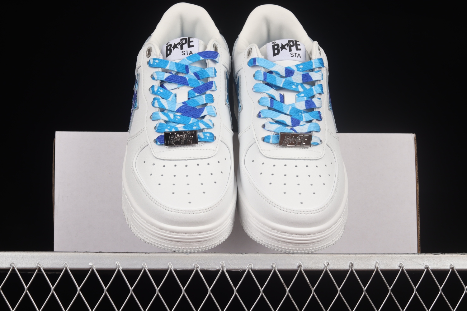 A Bathing Ape Bape Sta Low White ABC Camo Blue 1H20191045