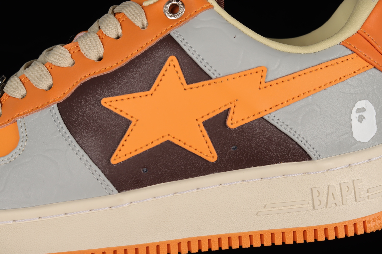 A Bathing Ape Bape Sta Low Grey Orange 1H70191002