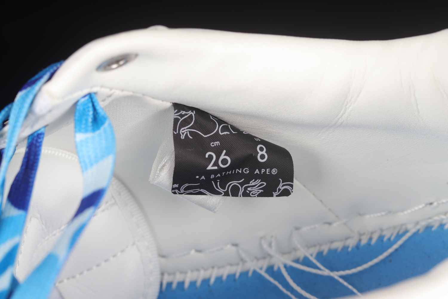 A Bathing Ape Bape Sta Low White ABC Camo Blue 1H20191045