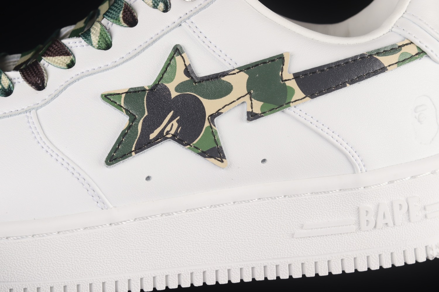 A Bathing Ape Bape Sta Low White ABC Camo Green M191045G