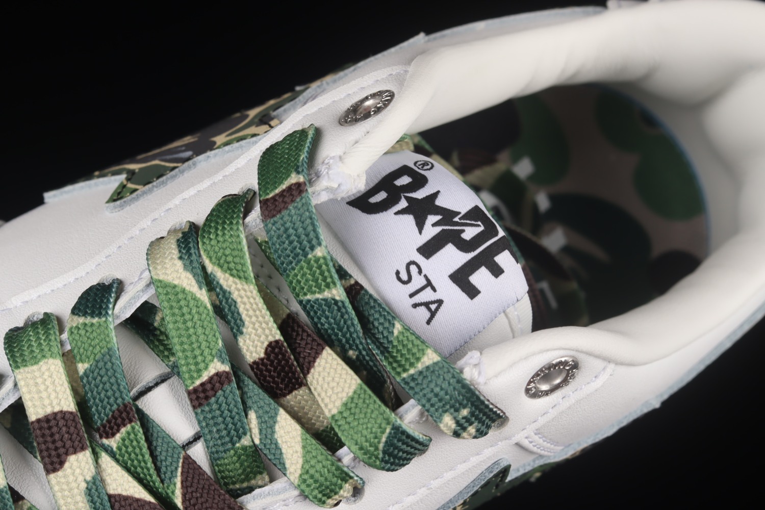A Bathing Ape Bape Sta Low White ABC Camo Green M191045G