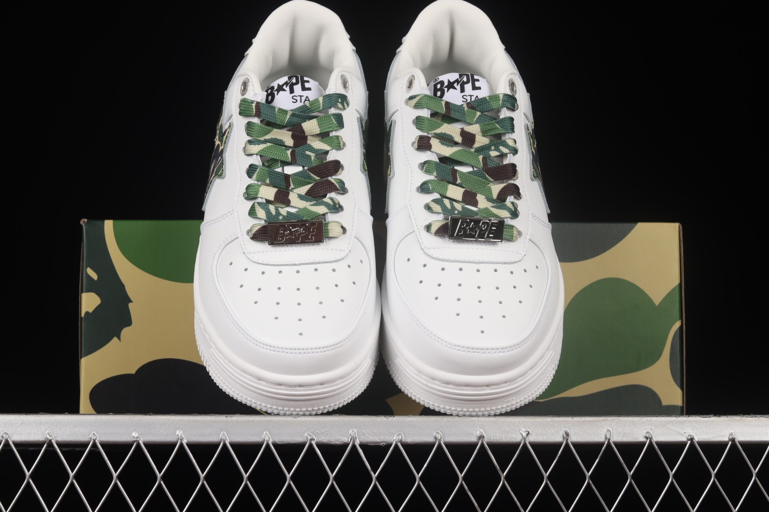 A Bathing Ape Bape Sta Low White ABC Camo Green M191045G