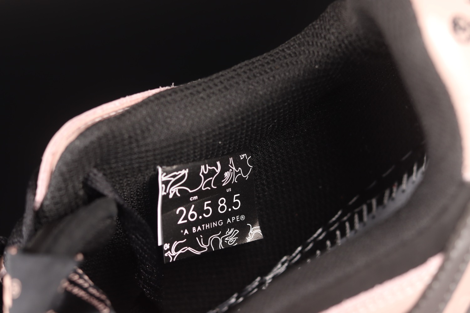 A Bathing Ape Bape SK8 Sta Dirty Pink Black 1G801009I