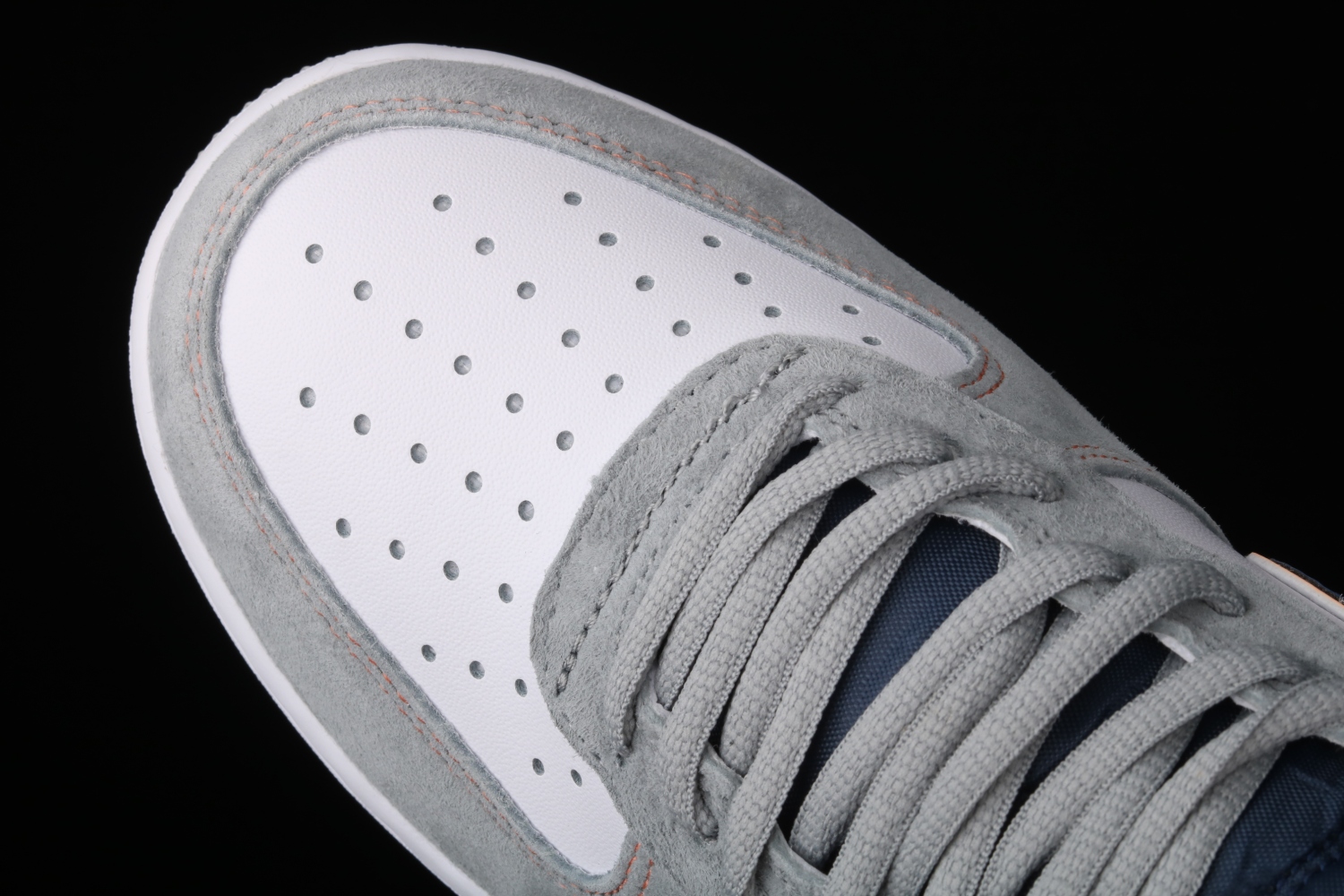 Nike Air Force 1 Cool Grey/White-Navy Blue-Orange CQ5059-103