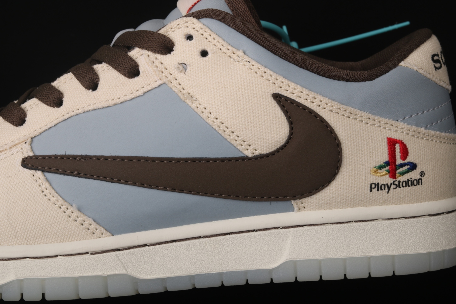Travis Scott x PlayStation x Nike Dunk Low Powder Blue Grey CU1726-800