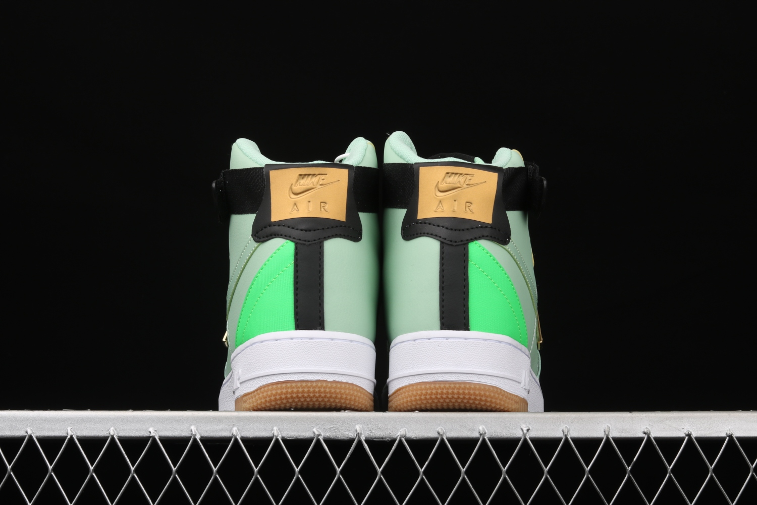 NBA x Nike Force 1 High Green Gum White Metallic Gold CT2306-300