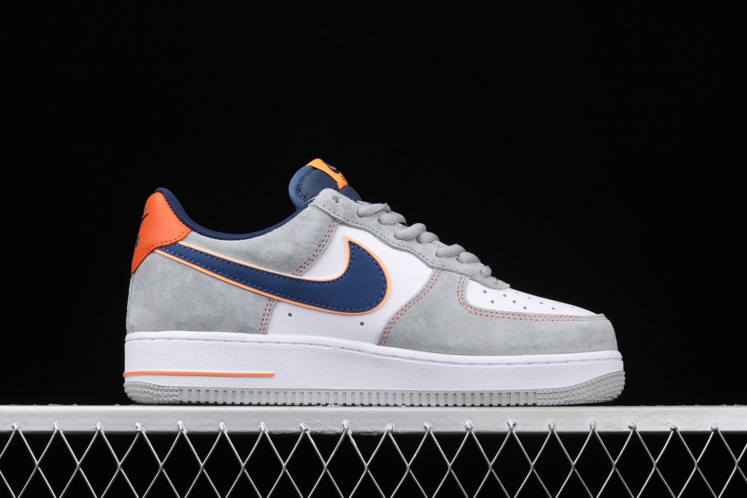 Nike Air Force 1 Cool Grey/White-Navy Blue-Orange CQ5059-103
