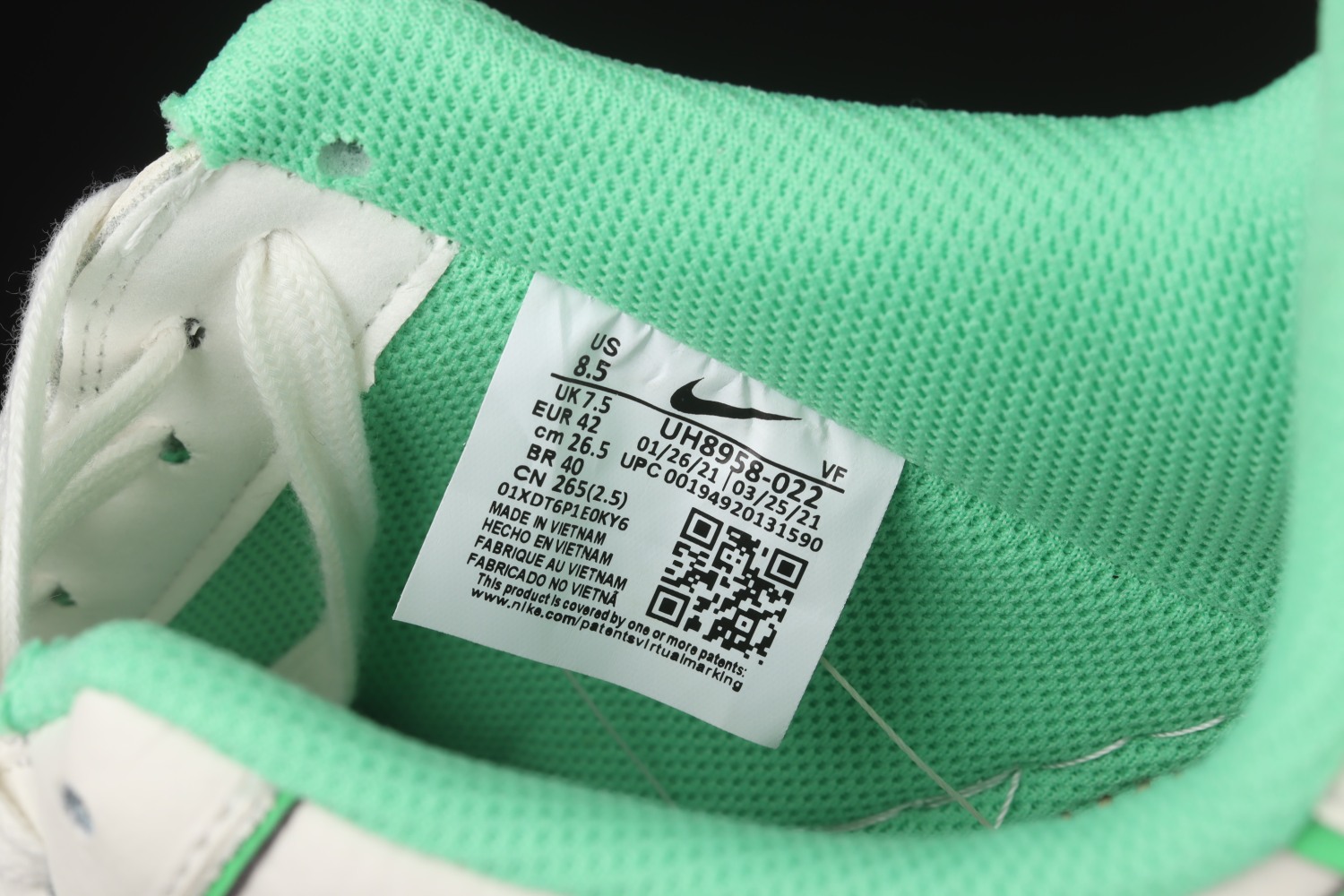 Nike Air Force 1 07 Low SU19 White Green Shoes UH8958-022