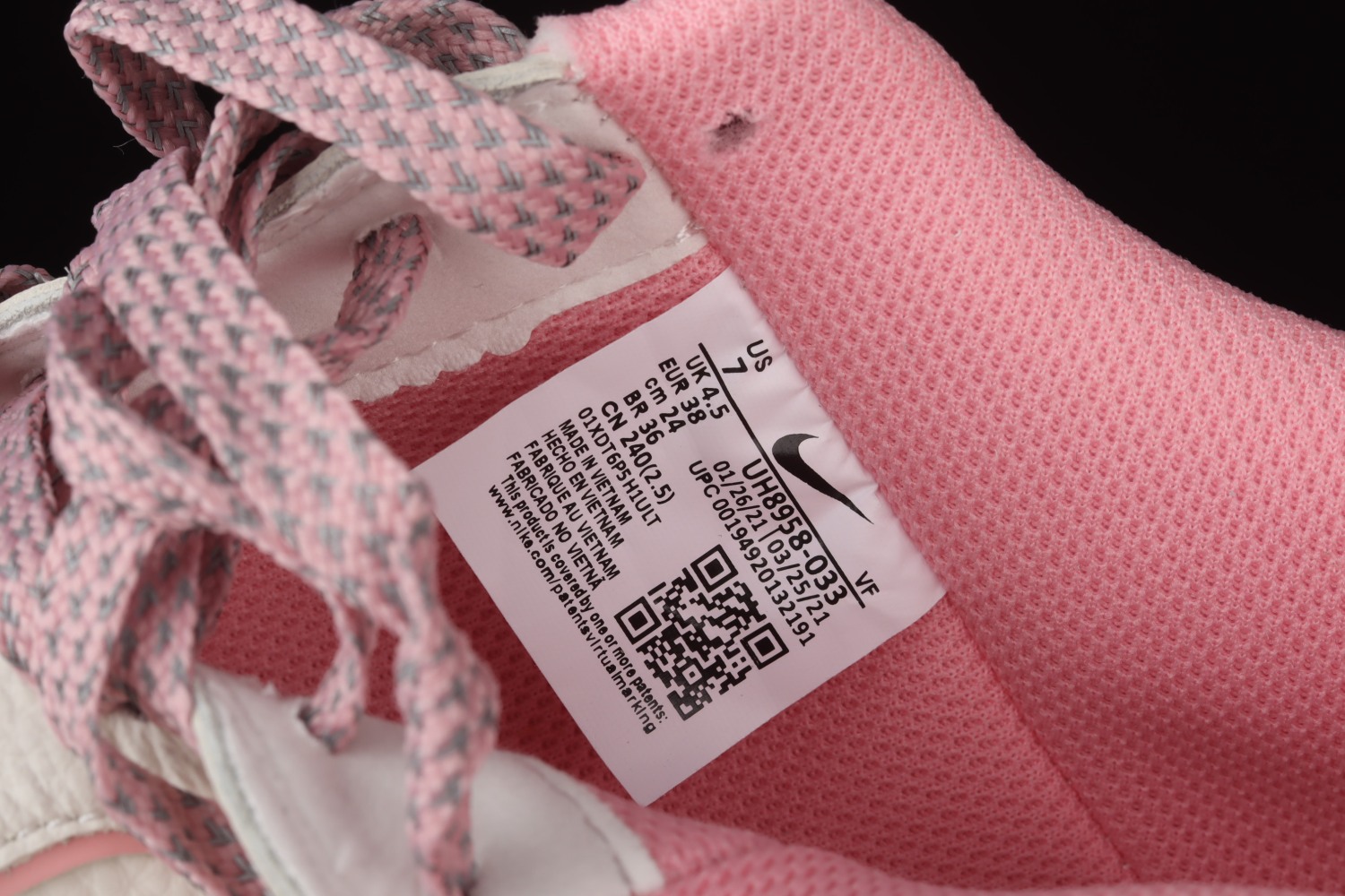 Wmns Nike Air Force 1 07 SU19 White Pink Shoes UH8958-033