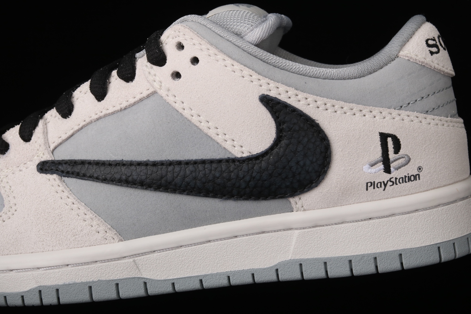 Travis Scott X PlayStation X Nike Dunk Low White Grey Black Training Shoes CU1726-900