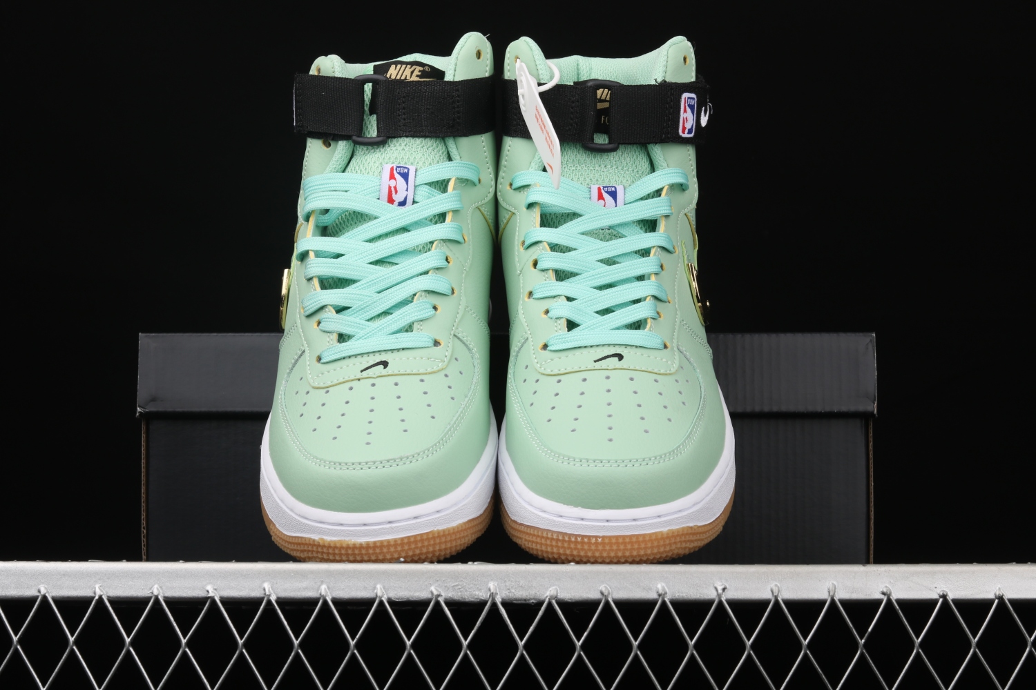 NBA x Nike Force 1 High Green Gum White Metallic Gold CT2306-300