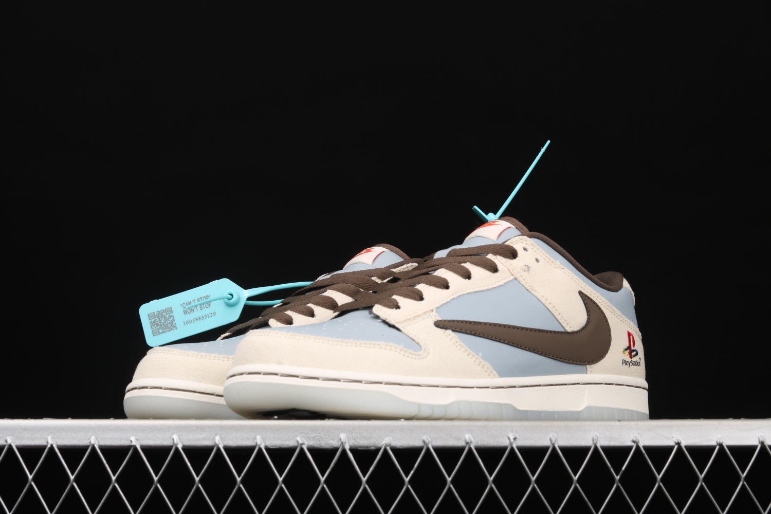 Travis Scott x PlayStation x Nike Dunk Low Powder Blue Grey CU1726-800