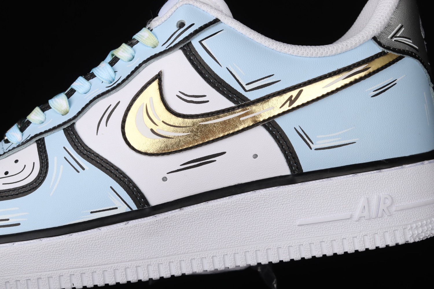 Nike Air Force 1 07 Low White Blue Metallic Gold CW2288-212