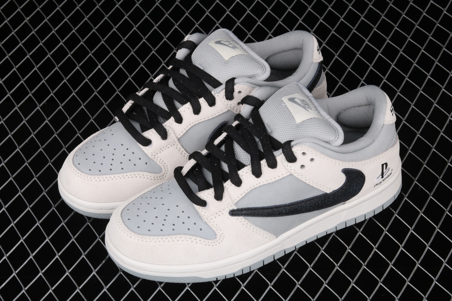 Travis Scott X PlayStation X Nike Dunk Low White Grey Black Training Shoes CU1726-900