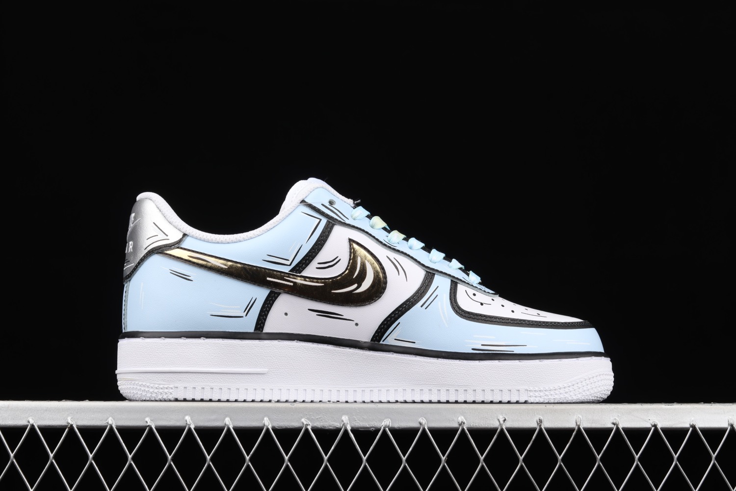 Nike Air Force 1 07 Low White Blue Metallic Gold CW2288-212