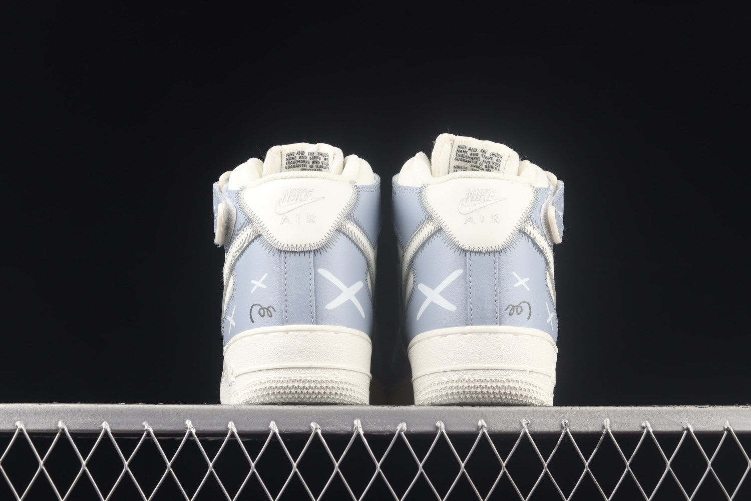 Kaws x Nike Air Force 1 Mid Grey White Blue Sneaker CW2308-211