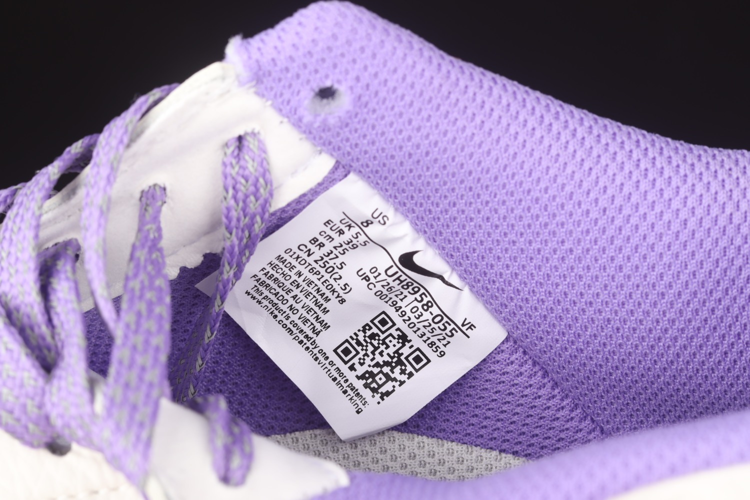 Wmns Nike Air Force 1 07 Low Su19 White Purple UH8958-055