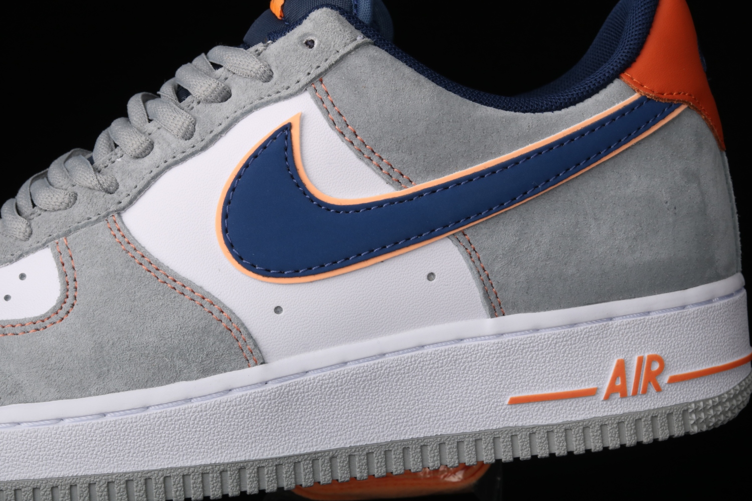 Nike Air Force 1 Cool Grey/White-Navy Blue-Orange CQ5059-103