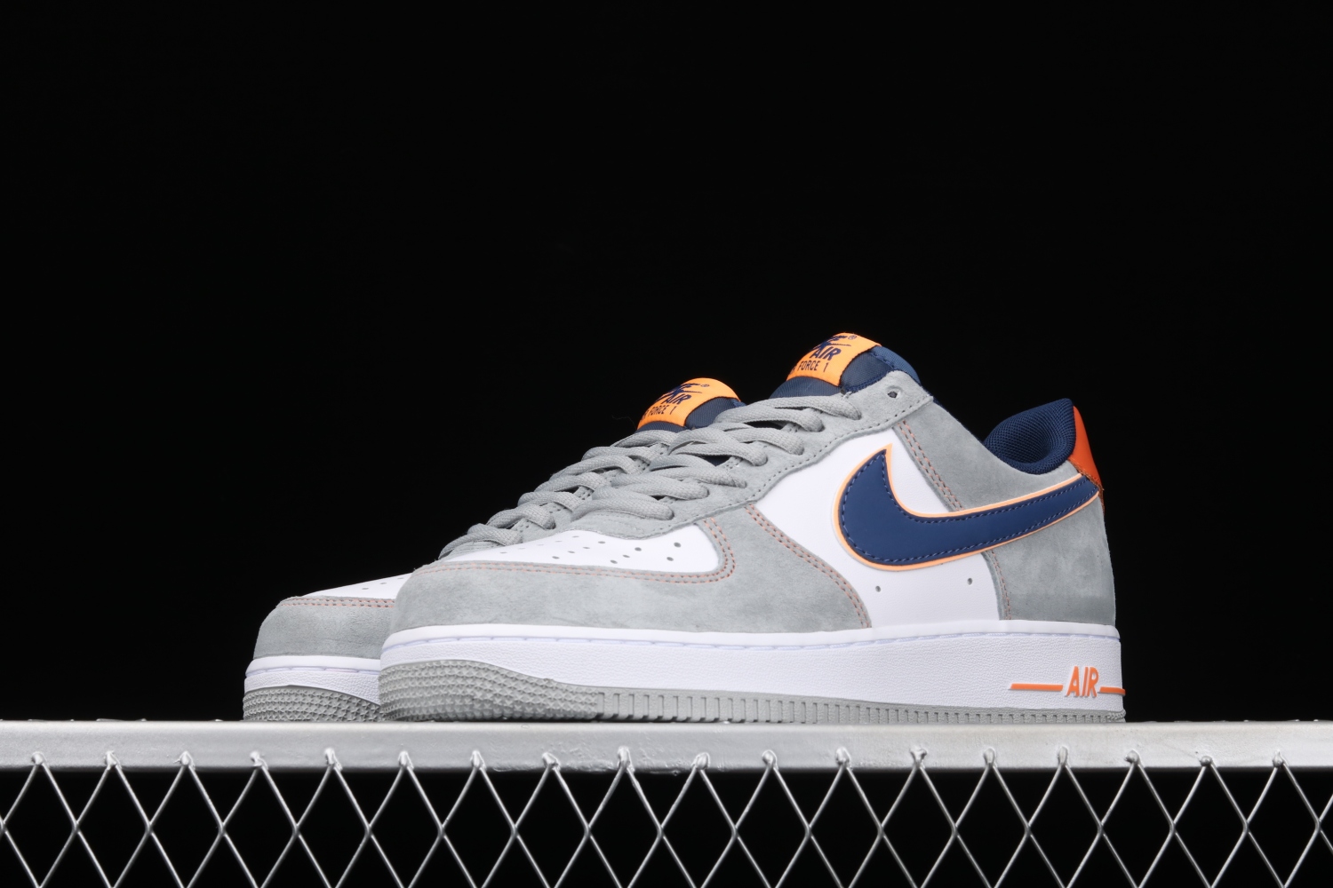 Nike Air Force 1 Cool Grey/White-Navy Blue-Orange CQ5059-103