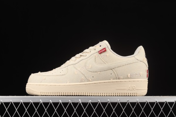 Levi’s x Nike Air Force 1 Beige Blue For Sale 315122-112